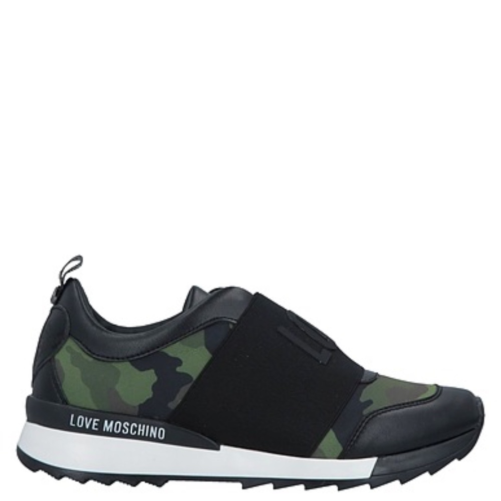 Love Moschino Canvas Camouflage Print Sneakers